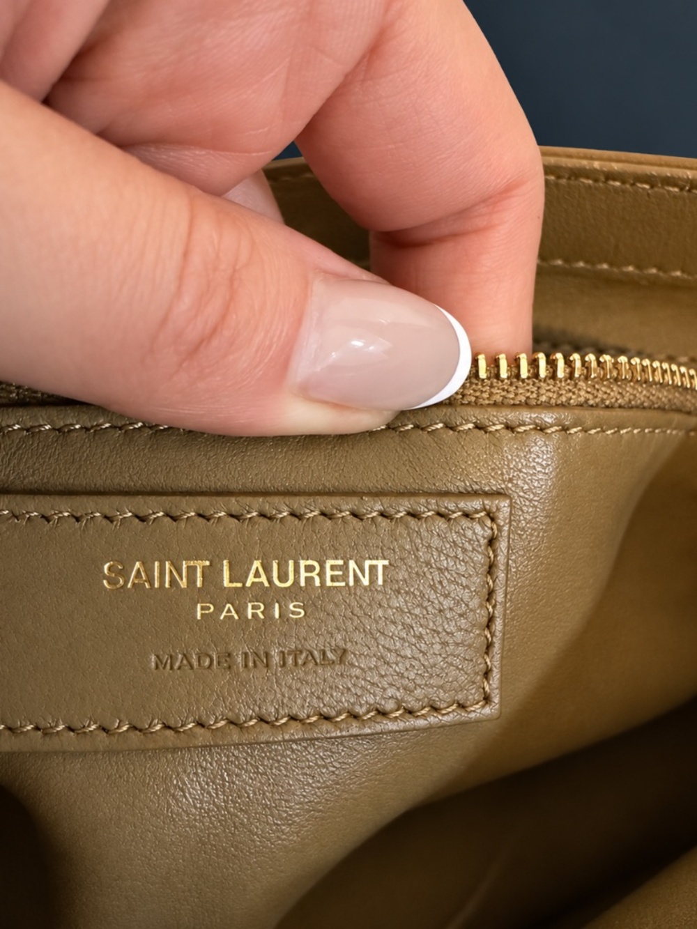 YSL beige suede shoulder bag